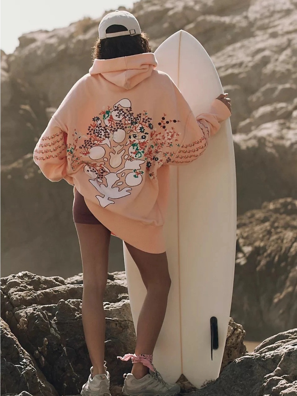 NWT Free People At My Best Embroidered Hoodie size large
